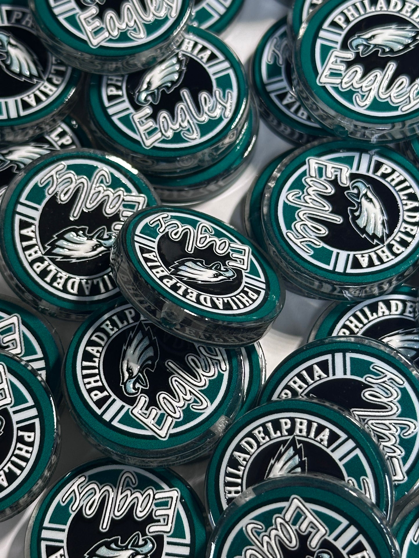 NEW Philadelphia Eagles acrylic focal bead- set of 2/ focal bead/ pen beading / keychain bead /football