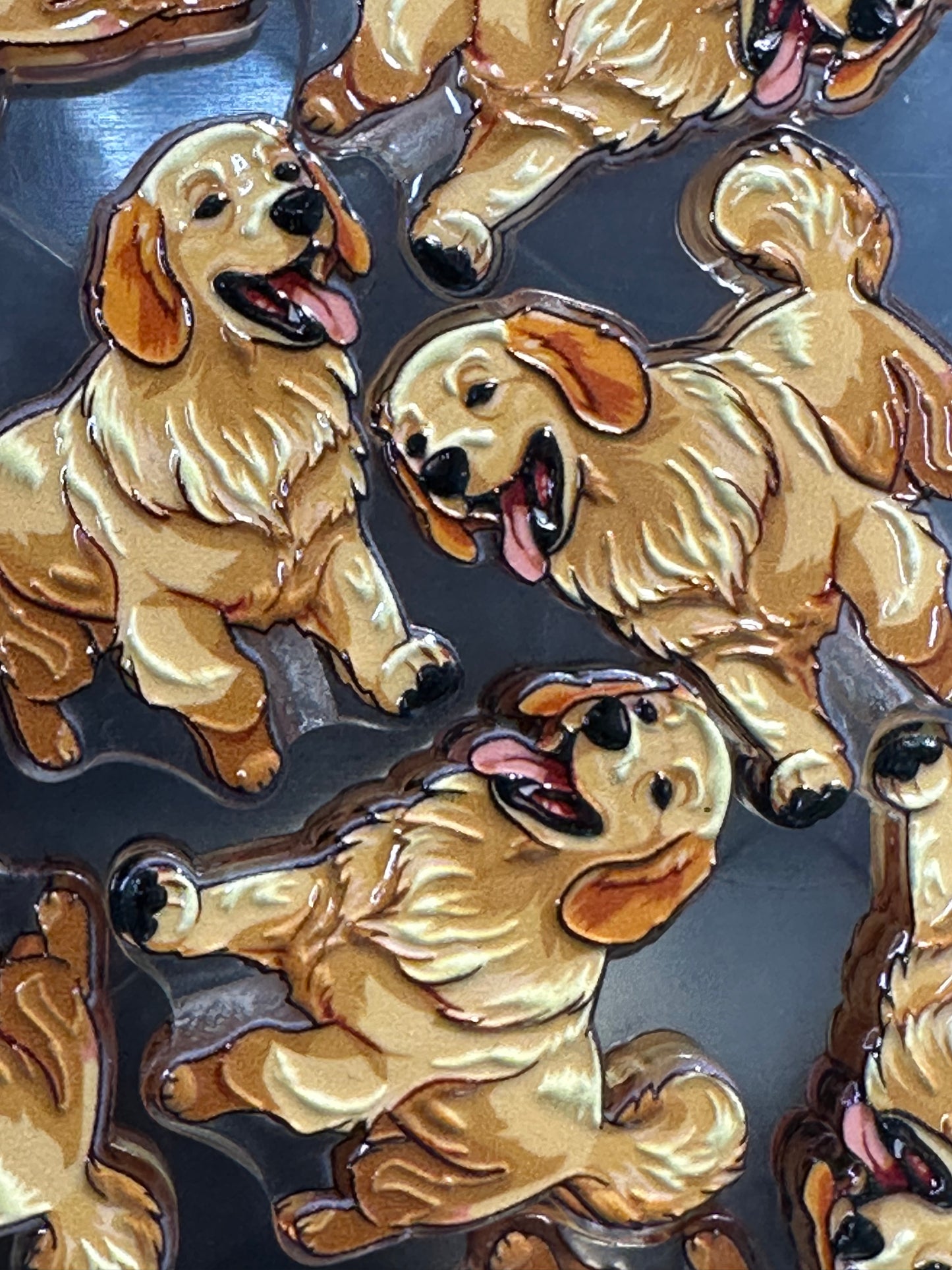 Golden Retriever dog acrylic focal bead- set of 2/ focal bead/ pen beading / keychain bead/