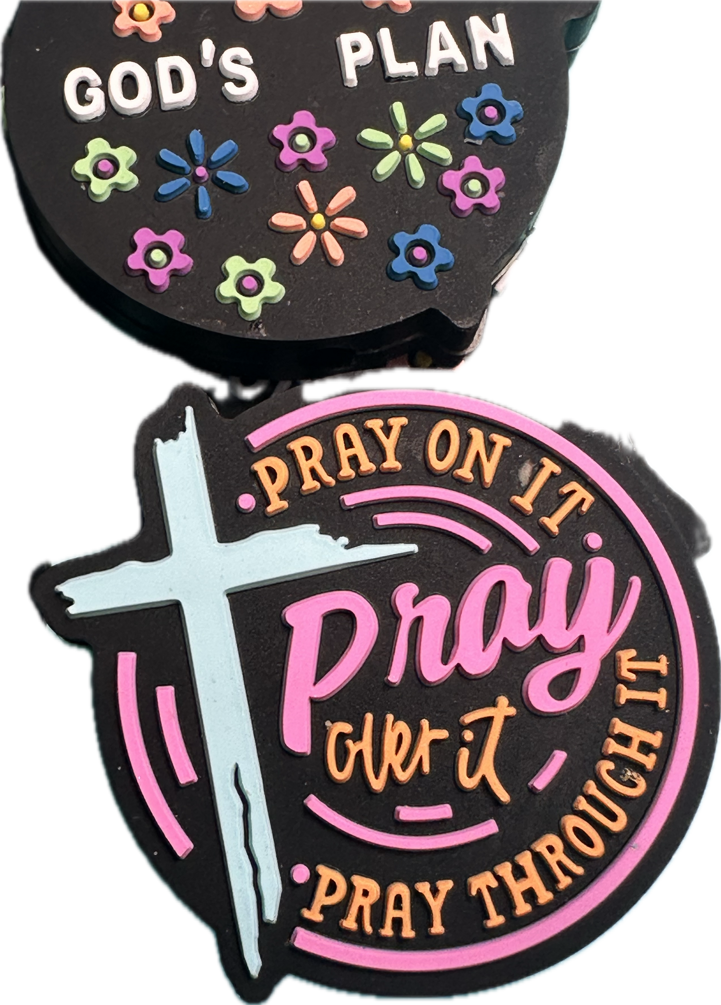 Prayer warrior beads  /Focal Bead/ beadable pen/ Silicone  bead/ keychain beads/ religious/ Faith/ GOD/ Double sided with different designs/ Pray