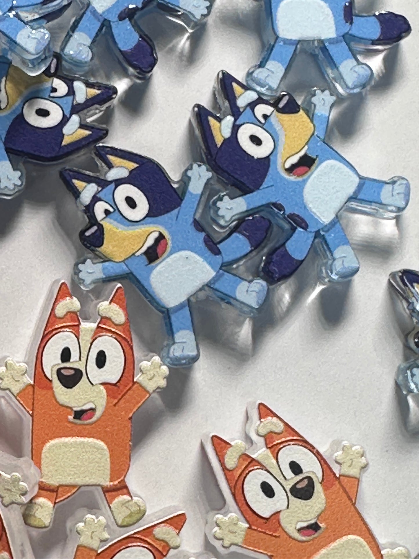 Blue Dog family acrylic focal bead- set of 2/ focal bead/ pen beading / keychain bead / Bingo