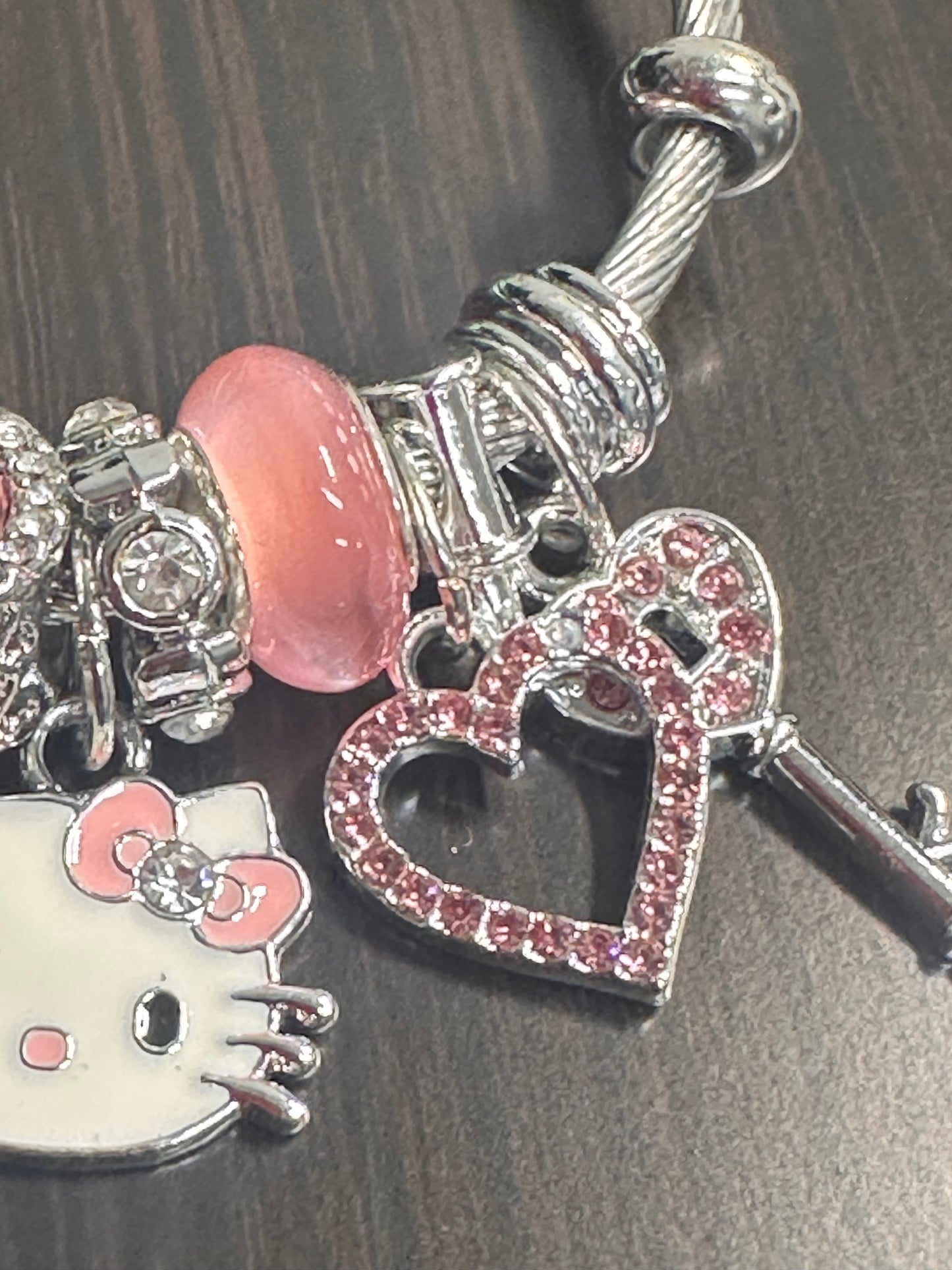 Charm Bracelet/ pink charms/ HK/ Perfect gift for friends and family