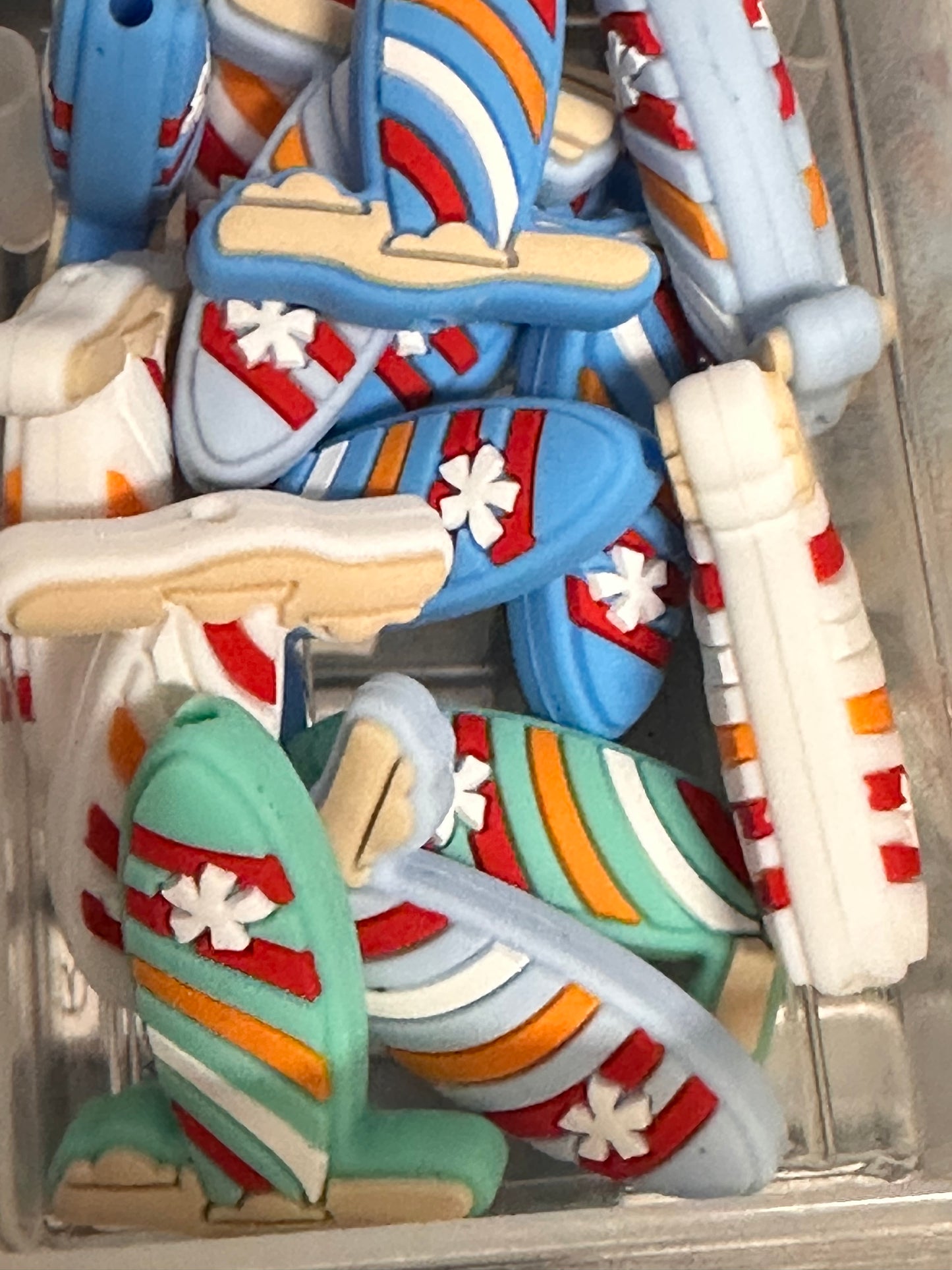 Surfboard Summer focal bead /Beach/ Palm Trees/ Surfboard/ Ocean/ Surfing