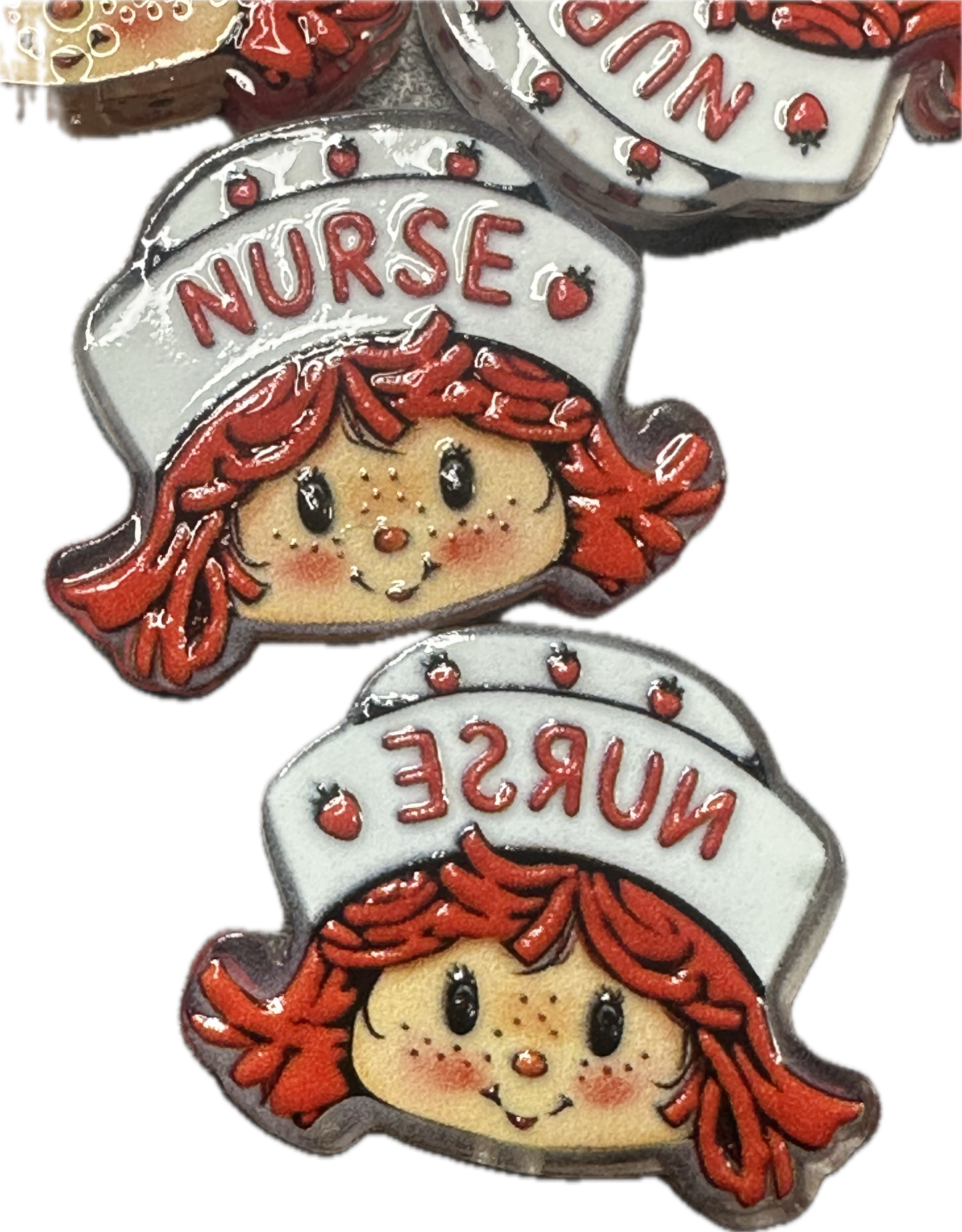 Nurse acrylic focal bead- set of 2/ focal bead/ pen beading / keychain bead/