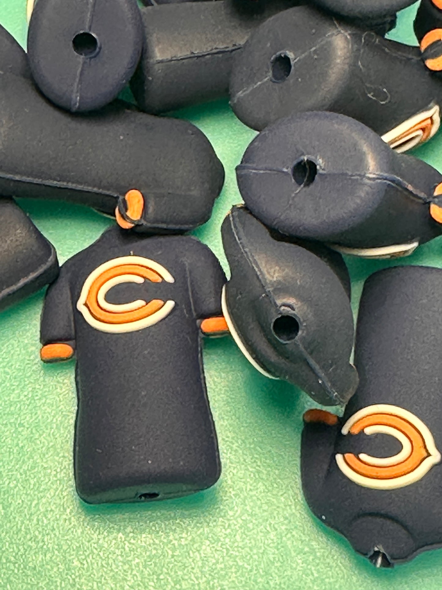 3D Chicago Bears football jersey focal bead/