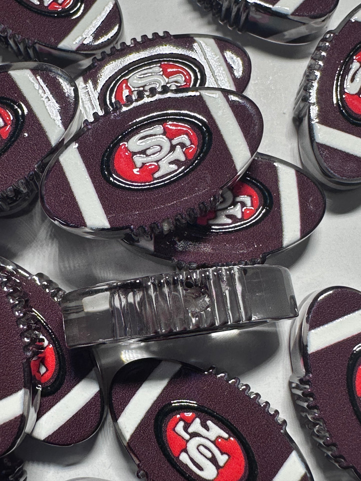 San Francisco acrylic focal bead- set of 2/ focal bead/ pen beading / keychain bead/ football