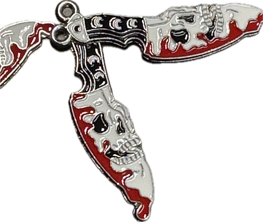 Gothic Skull Charms with red drips – Halloween DIY Jewelry & Craft Supplies