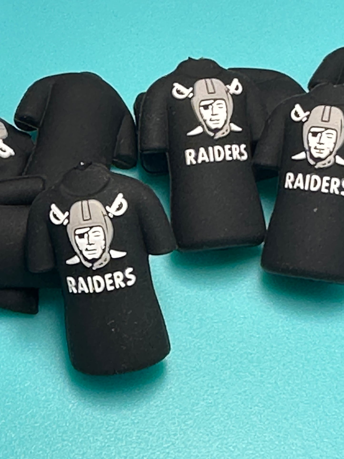 3D Las Vegas Raiders focal bead / football/ shield shaped