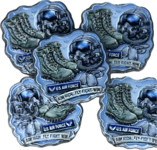 Veteran acrylic focal bead- set of 2/ focal bead/ pen beading / keychain bead/ military/ patriotic