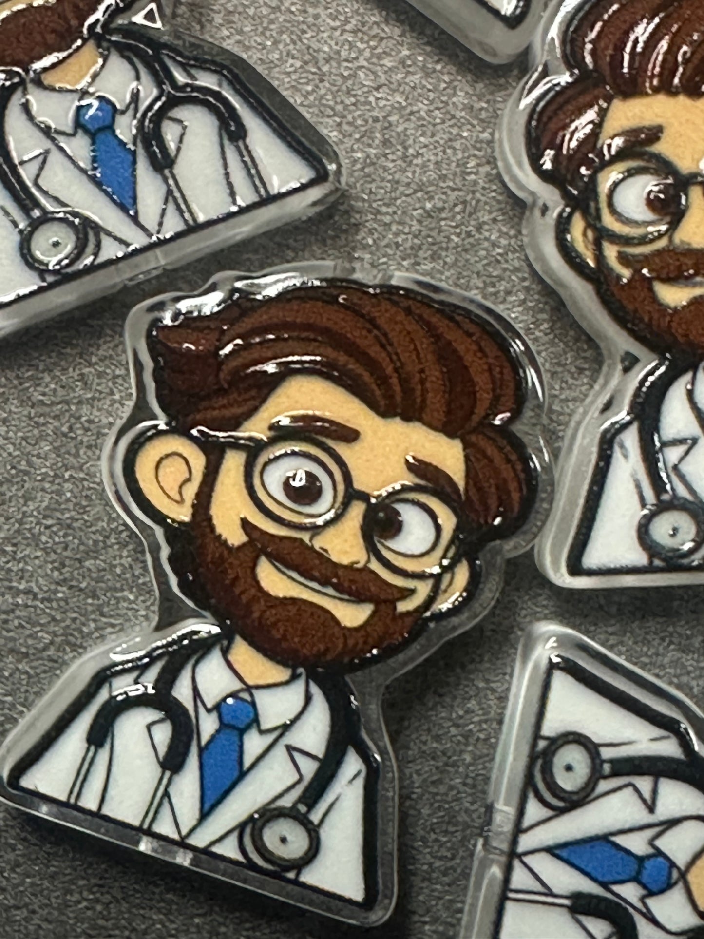 Doctor acrylic focal bead- set of 2/ focal bead/ pen beading / keychain bead/ Nurse style 2