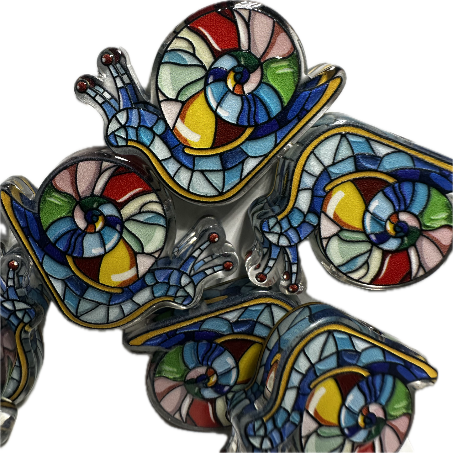 Colorful snail acrylic focal bead- set of 2/ focal bead/ pen beading / keychain bead/ mosaic
