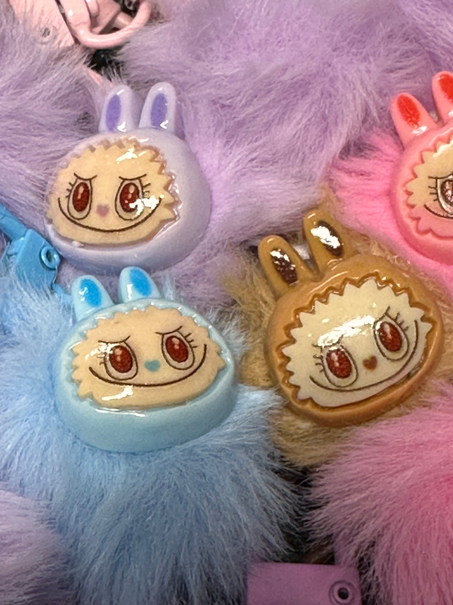 Labubu head Pom Pom phone charms/ Monster bag charm/ phone decor