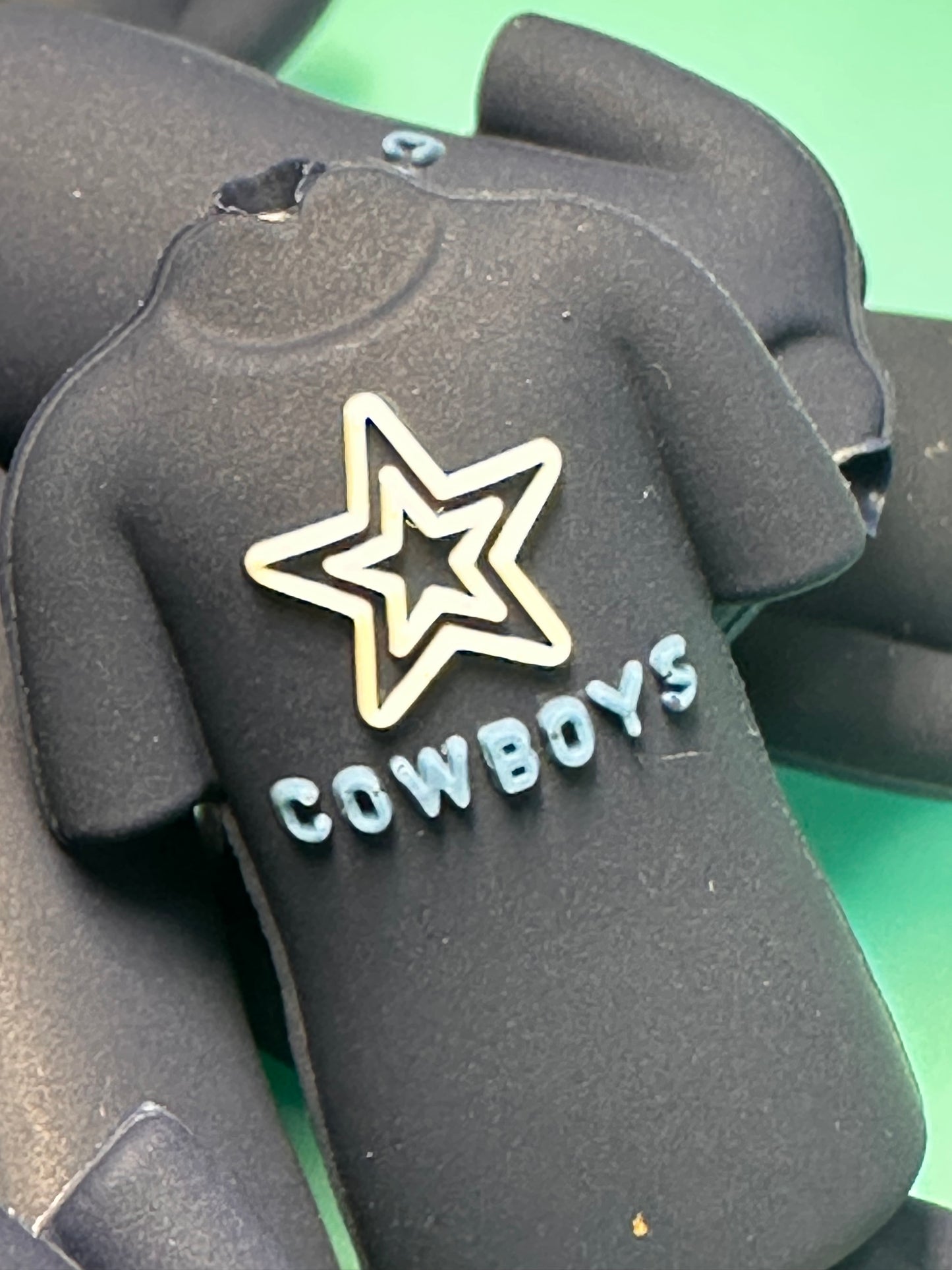 3D football jersey shaped Dallas Cowboys focal bead