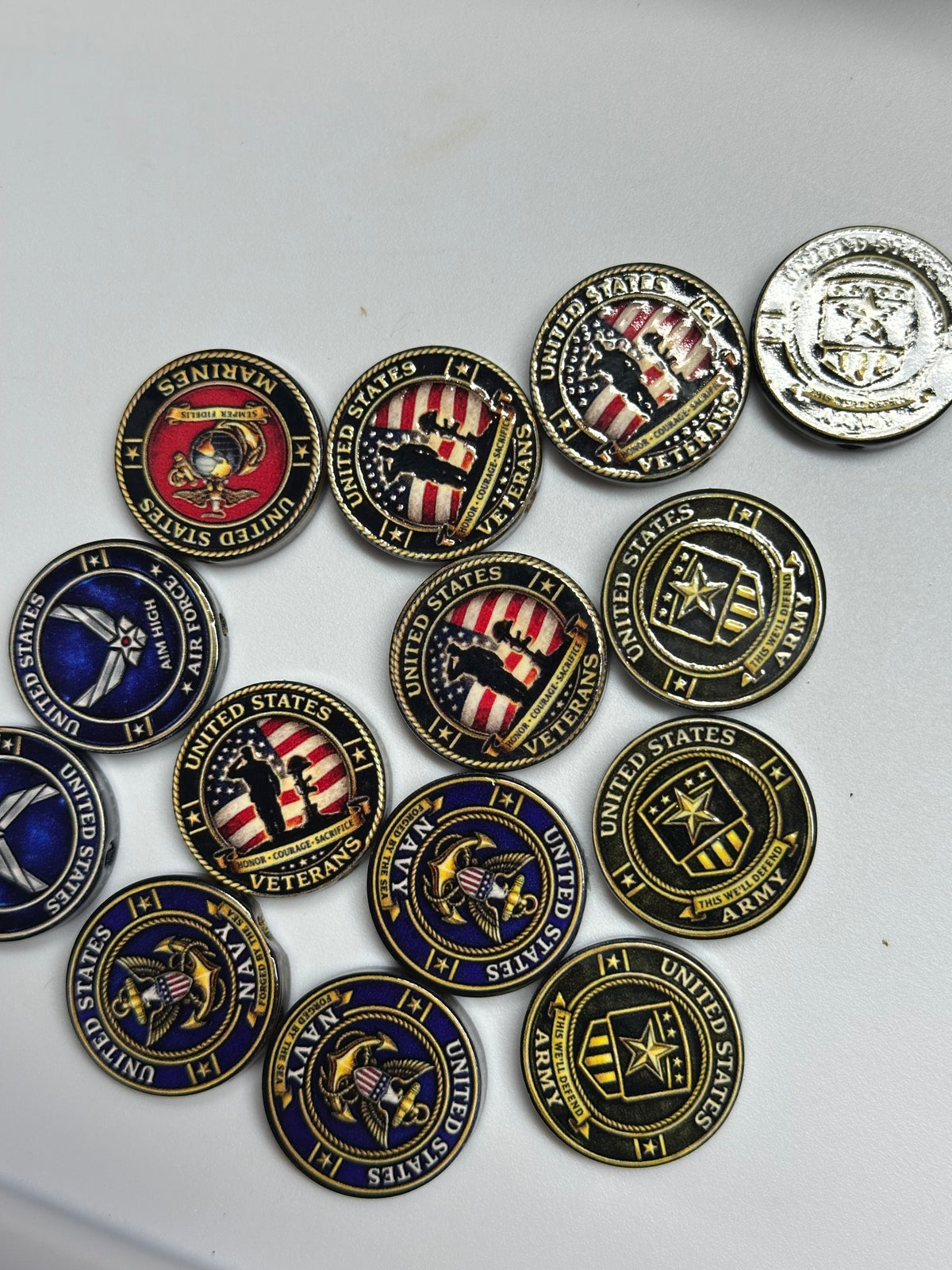 Navy Veteran acrylic focal bead- set of 2/ focal bead/ pen beading / keychain bead/ military/ patriotic / serving your country