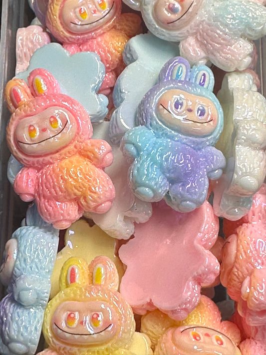 Labubu monster acrylic beads/ Five (5) beads included assorted colors/pen beading beads / keychain beads/ DIY/