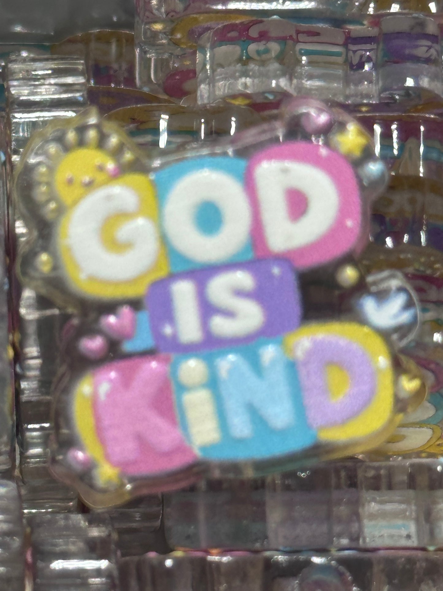 God is Kind colorful acrylic focal bead- set of 2/ focal bead/ pen beading / keychain bead/