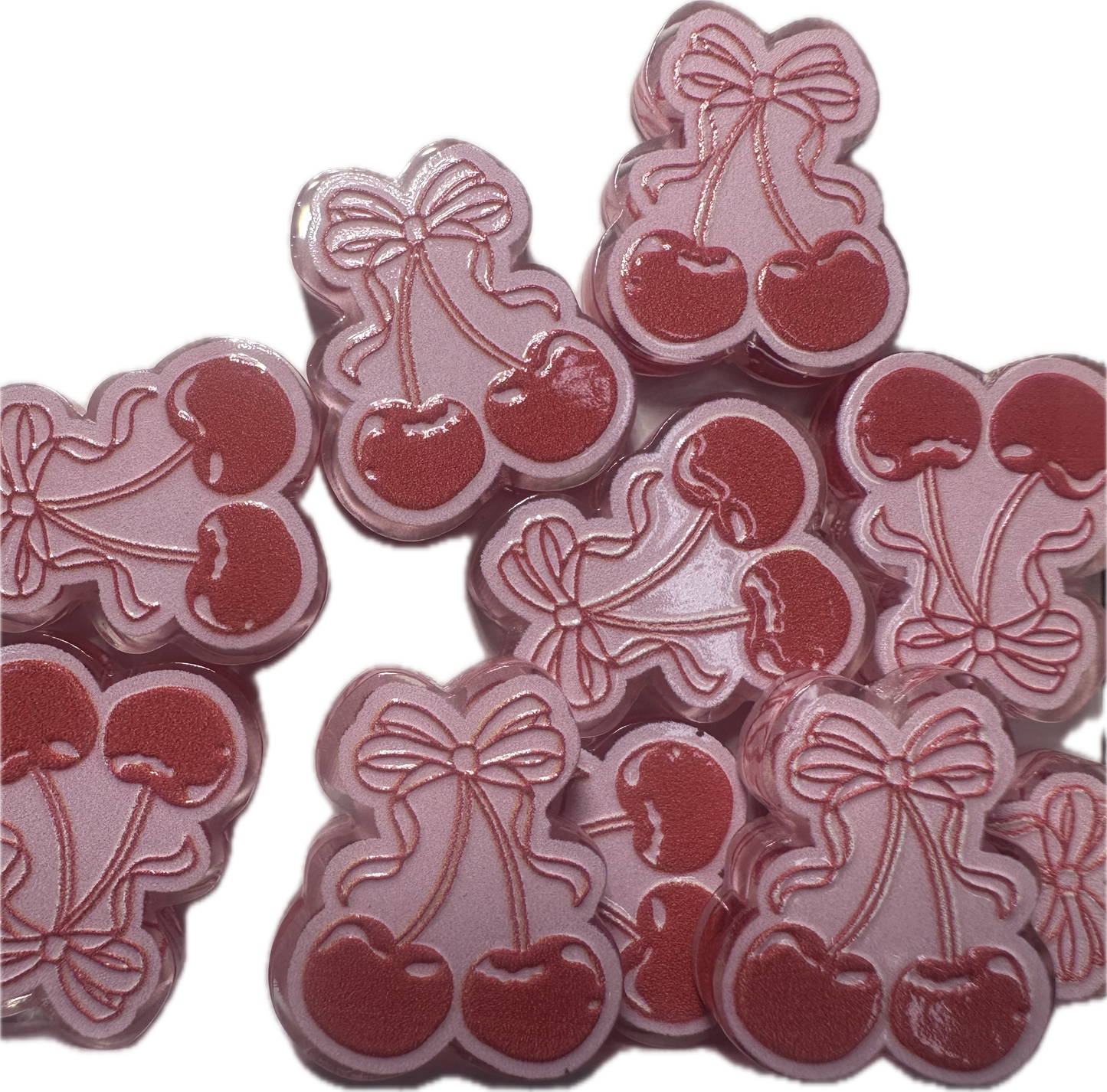 Cherries acrylic focal bead- set of 2/ focal bead/ pen beading / keychain bead/