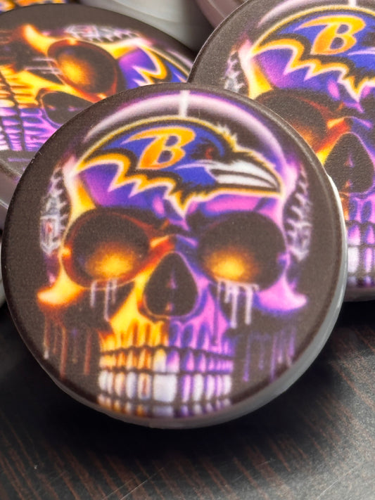NEW Baltimore Ravens Football team focal bead / #4 skull