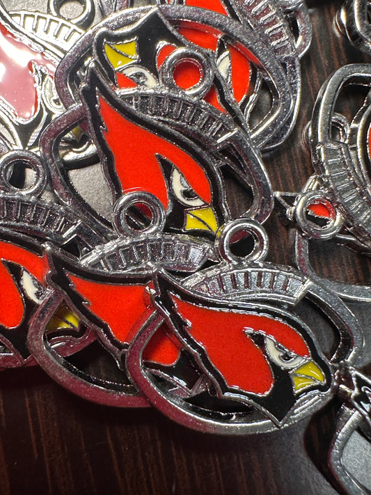 Enameled metal charm/Arizona cardinals / pendant/ DIY charm bracelet/ DIY necklace