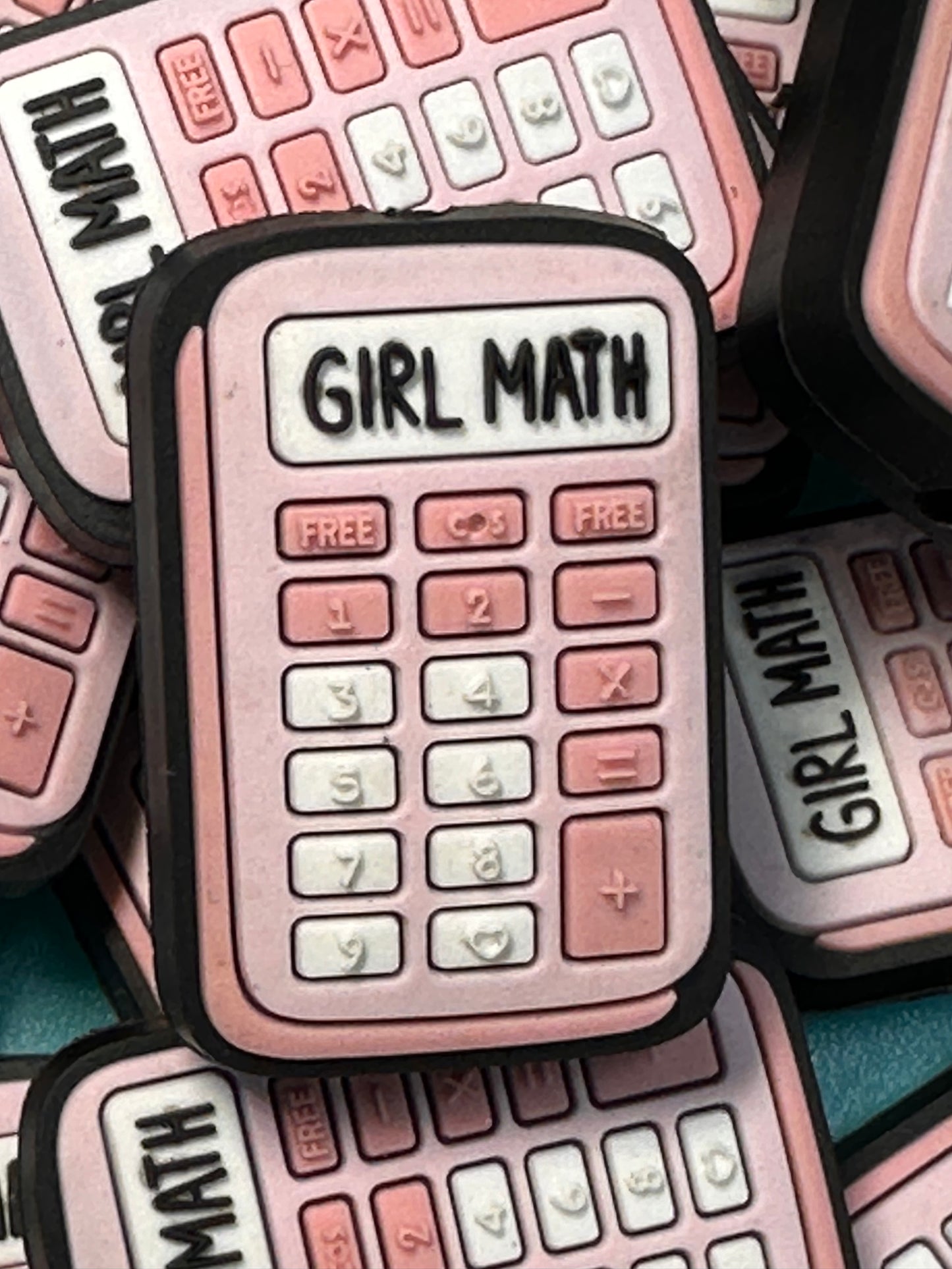 Calculator Girl Math Silicone focal bead for pen beading and keychain DIY