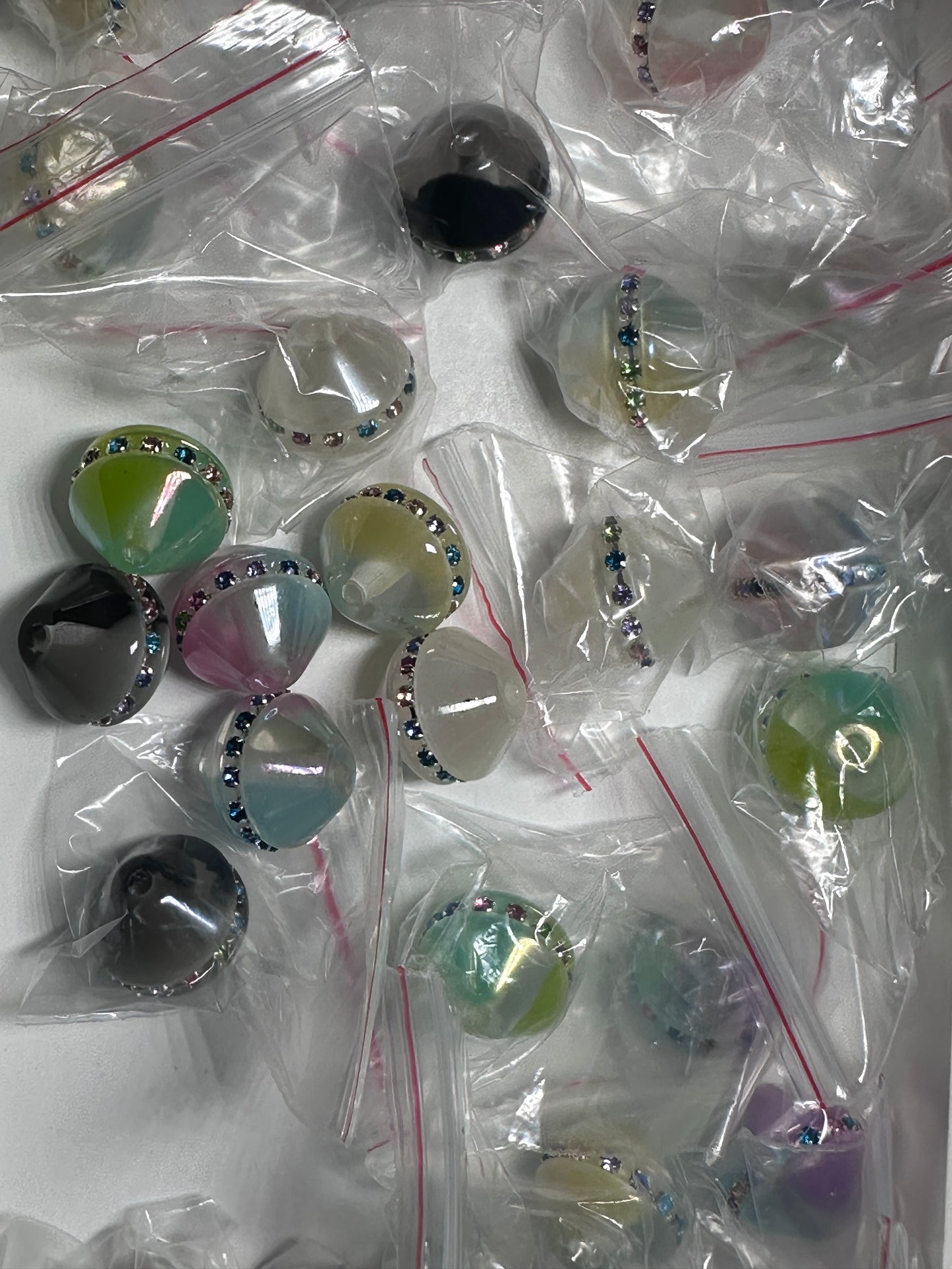 Rhinestone Trim Acrylic Cone Beads – Set of 5