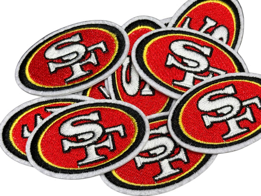 SF SAN FRANCISCO 49ers/IRON ON PATCH/ SIZE SMALL/ QUALITY MATERIAL/FABRIC PATCHES/FOOTBALL TEAM