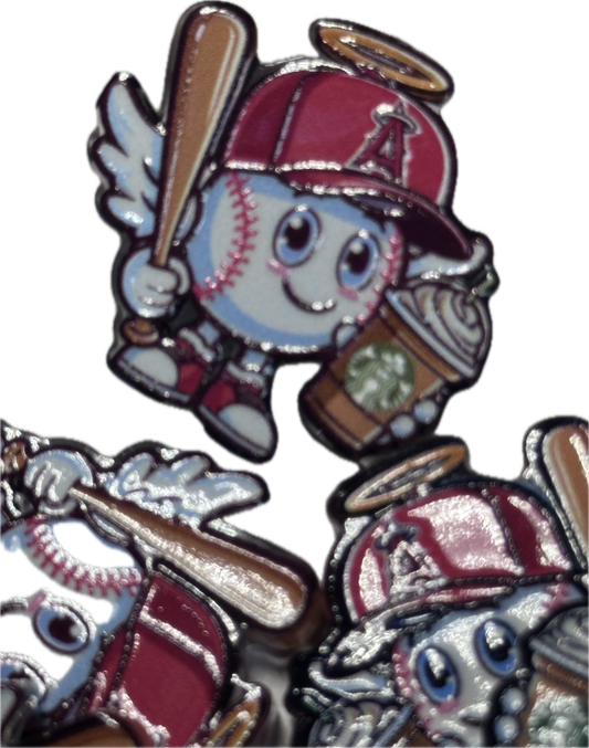 Cute baseball acrylic focal bead- set of 2/ focal bead/ pen beading / keychain bead/ Baseball