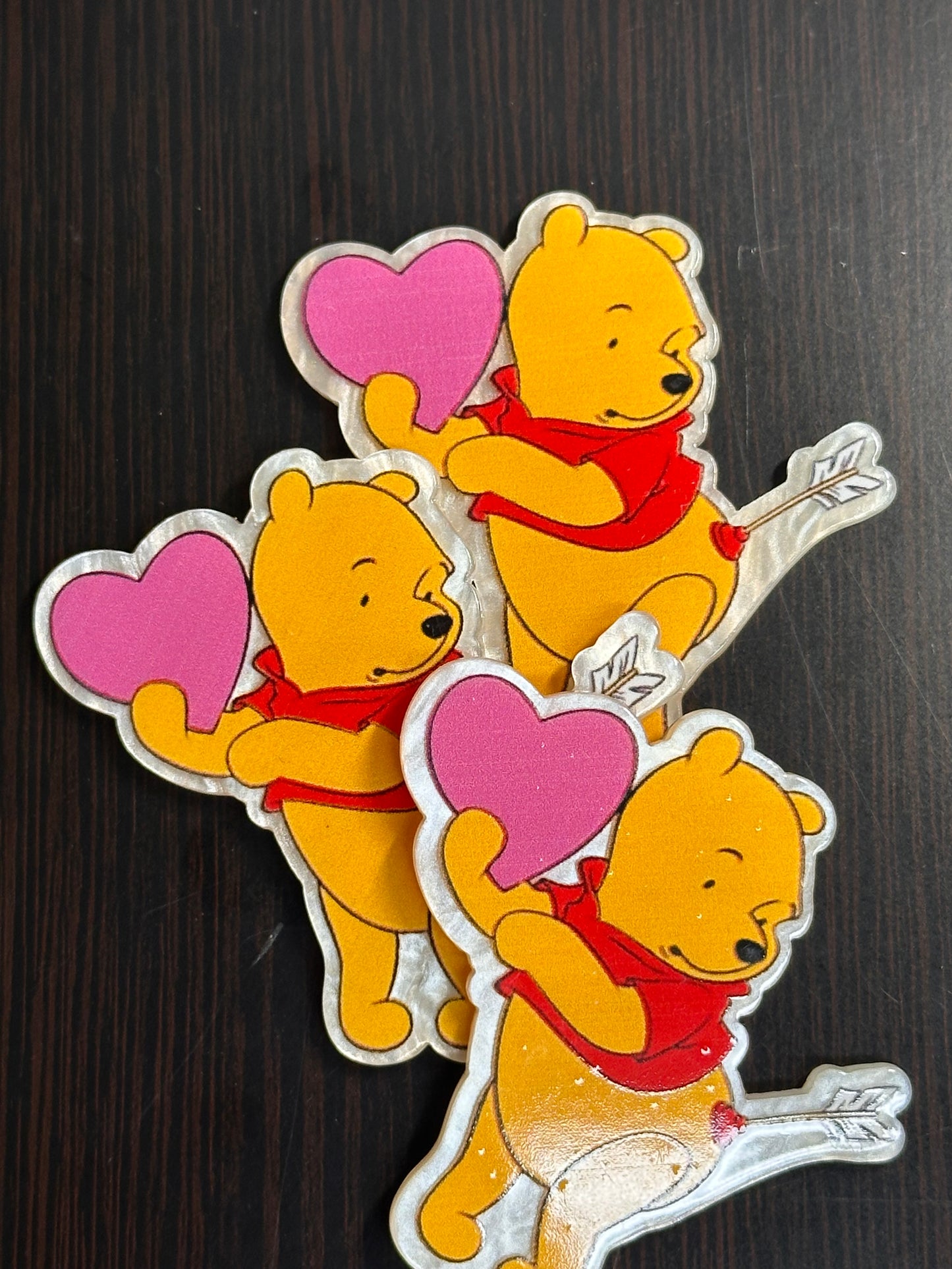 Heart balloon with bear acrylic pieces/ badge reel/ keychain/ planar