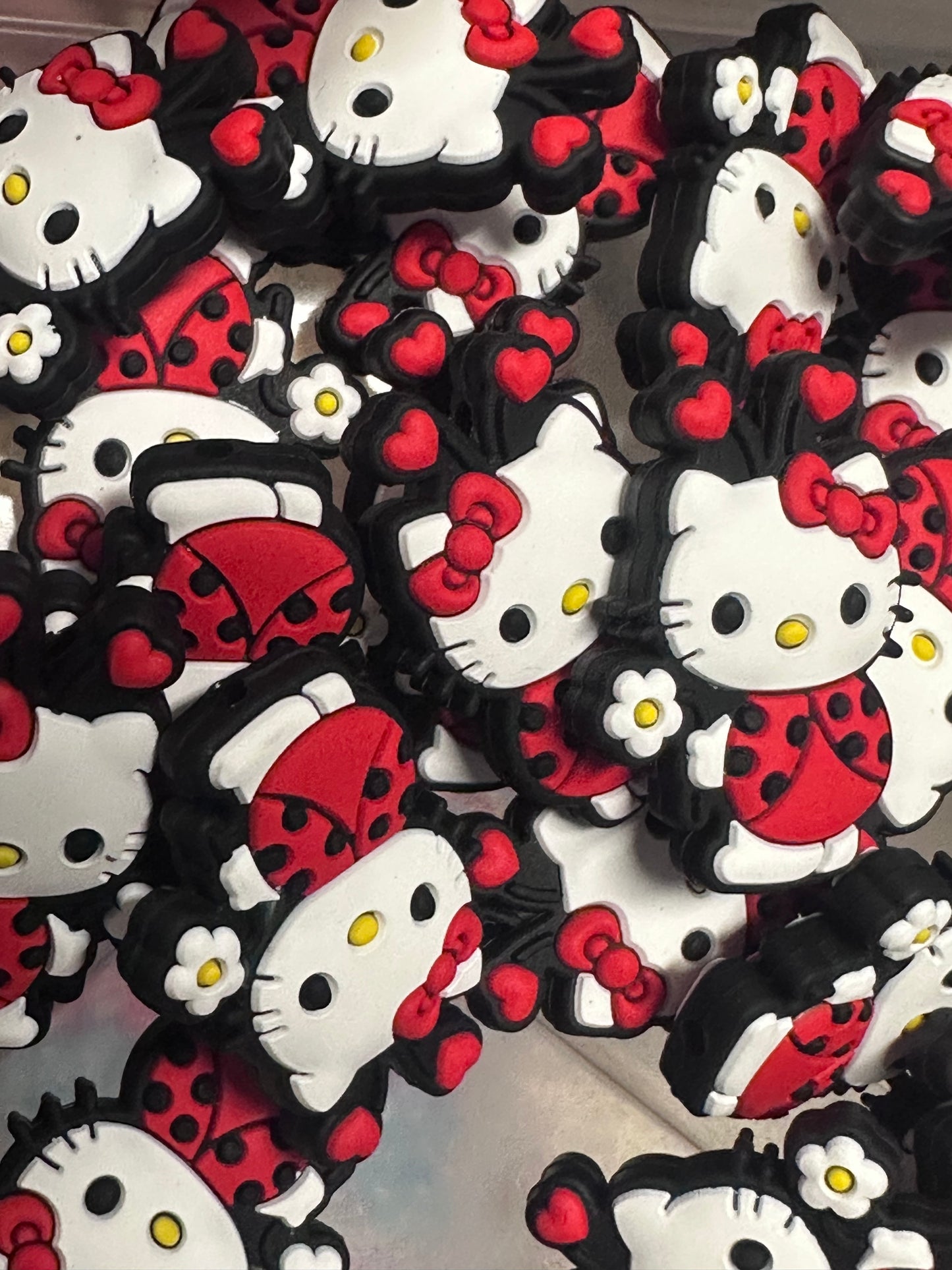 Lady bug shaped Focal Bead / ladybug cat