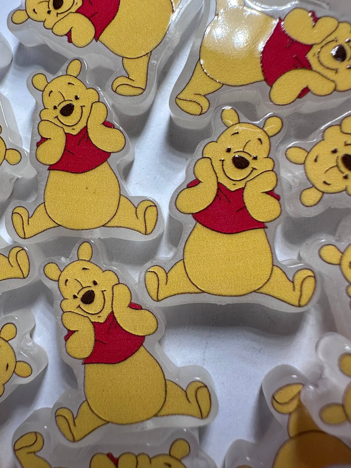 Yellow bear acrylic focal bead- set of 2/ focal bead/ pen beading / keychain bead