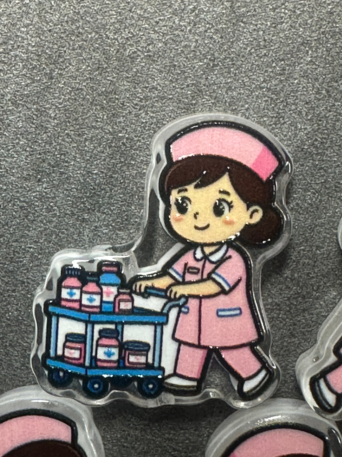 Nurse acrylic focal bead- set of 2/ focal bead/ pen beading / keychain bead/
