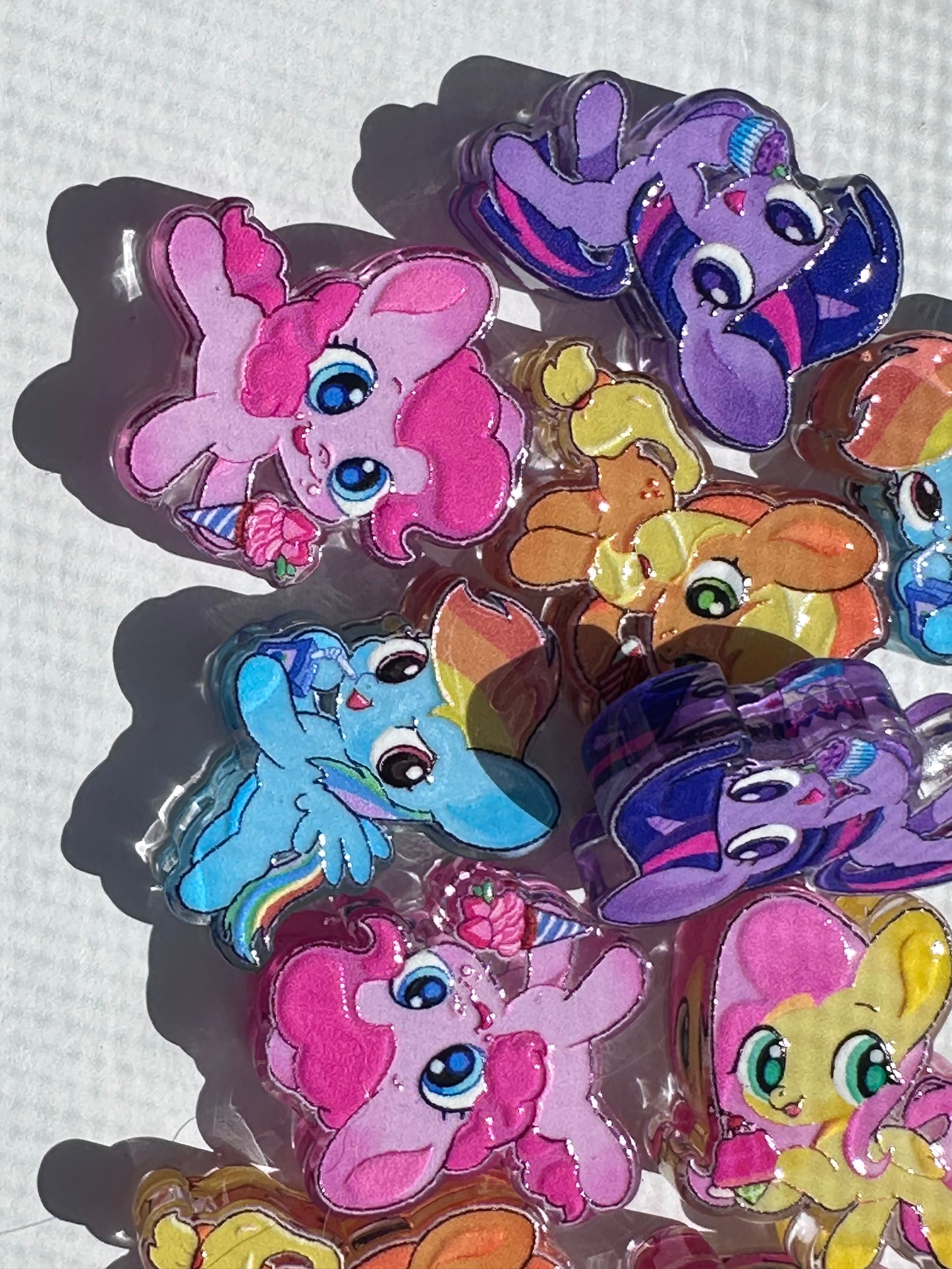 Rainbow ponies acrylic focal bead- set of 2/ focal bead/ pen beading / keychain bead/horse
