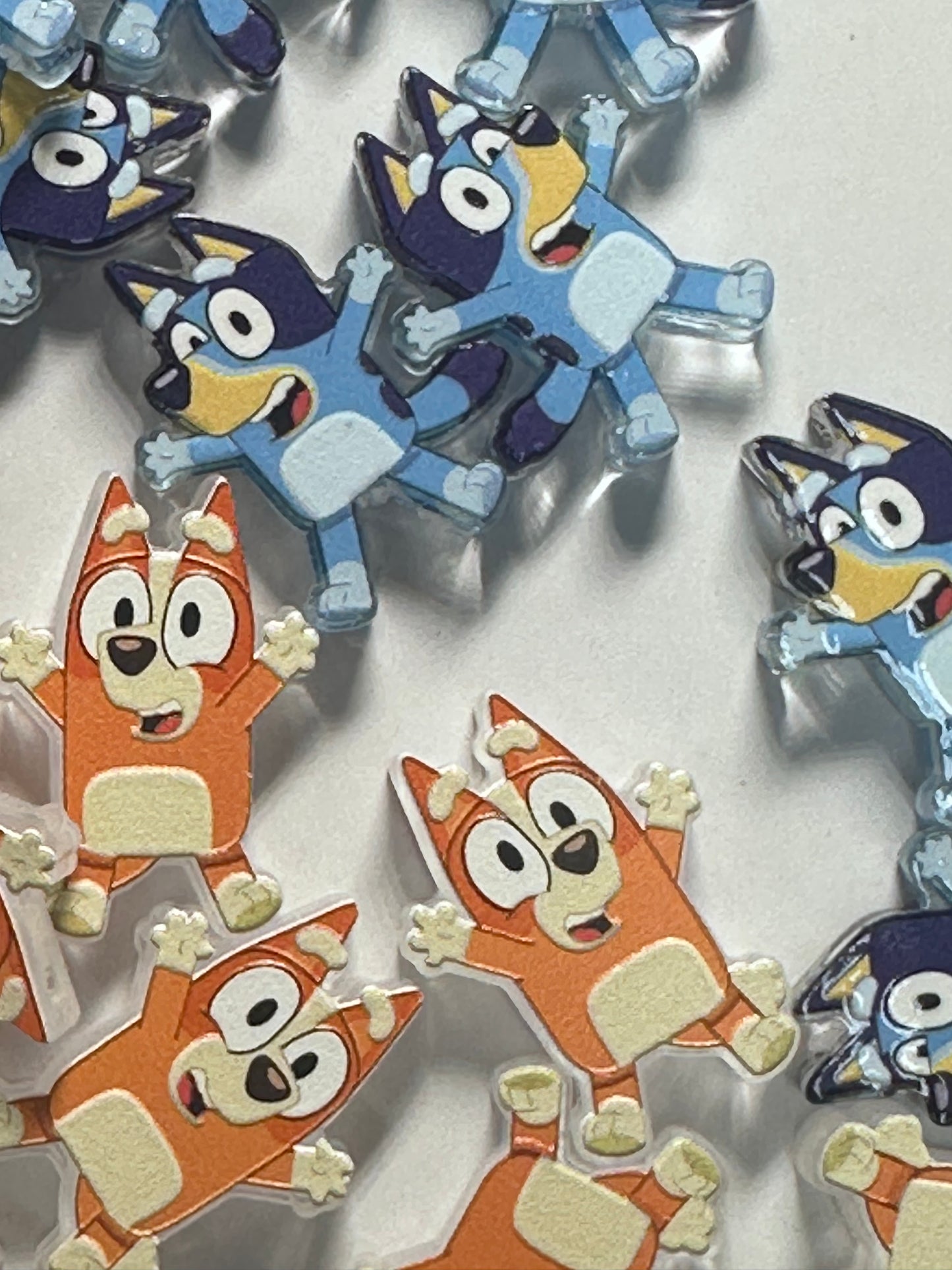 Blue Dog family acrylic focal bead- set of 2/ focal bead/ pen beading / keychain bead / Bingo