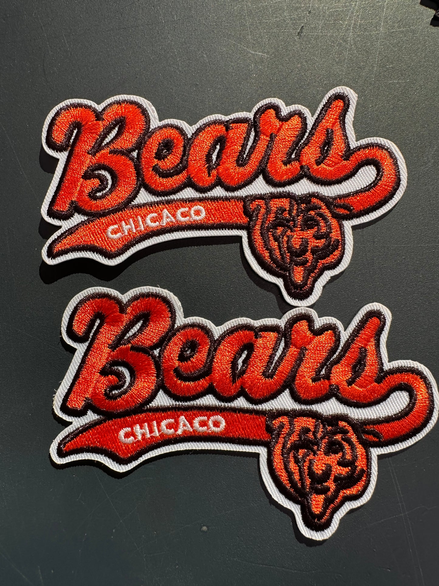 CHICAGO BEARS EMBROIDERED IRON ON PATCH/ SIZE APPROX 4" x 2.5"/ QUALITY MATERIAL/FABRIC PATCHES/FOOTBALL TEAM