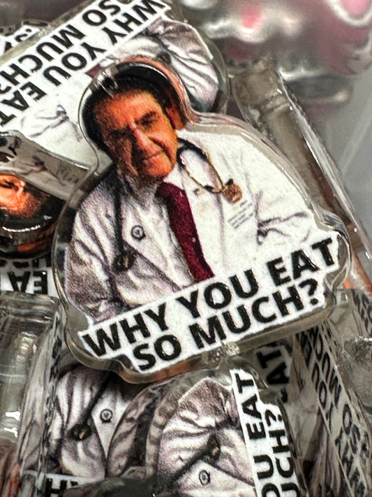 Diet doctor acrylic focal bead- set of 2/ focal bead/ pen beading / keychain bead/