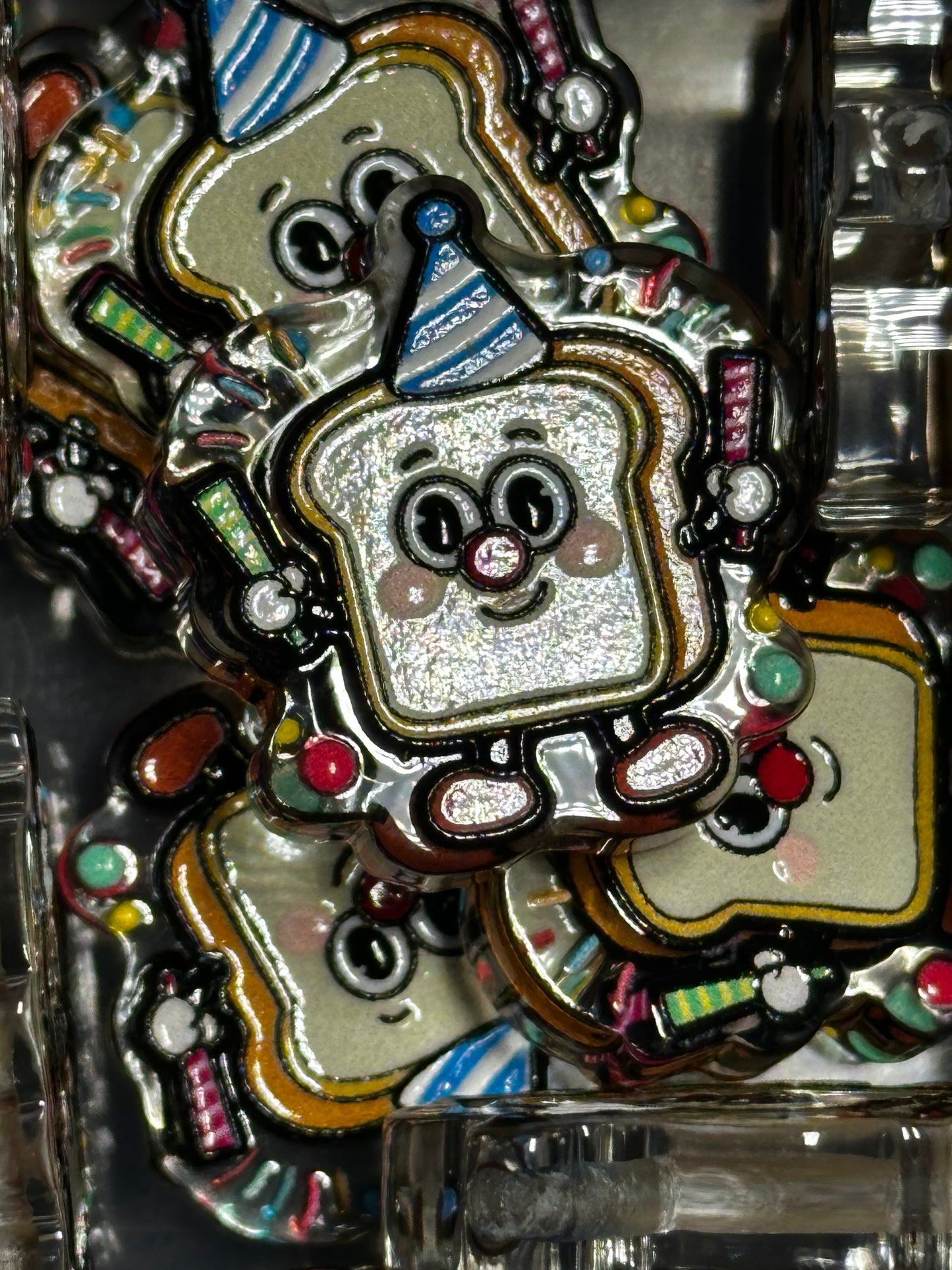 Birthday party acrylic focal bead- set of 2/ focal bead/ pen beading / keychain bead/