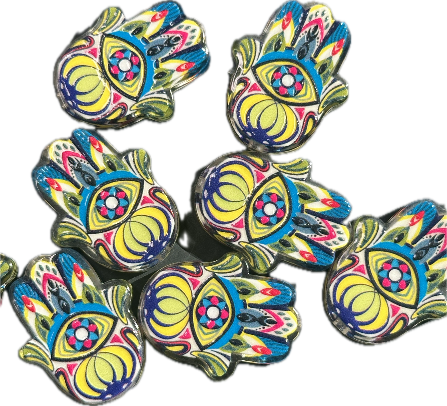 Hamsa acrylic focal bead- set of 2/ focal bead/ pen beading / keychain bead / Khamsa