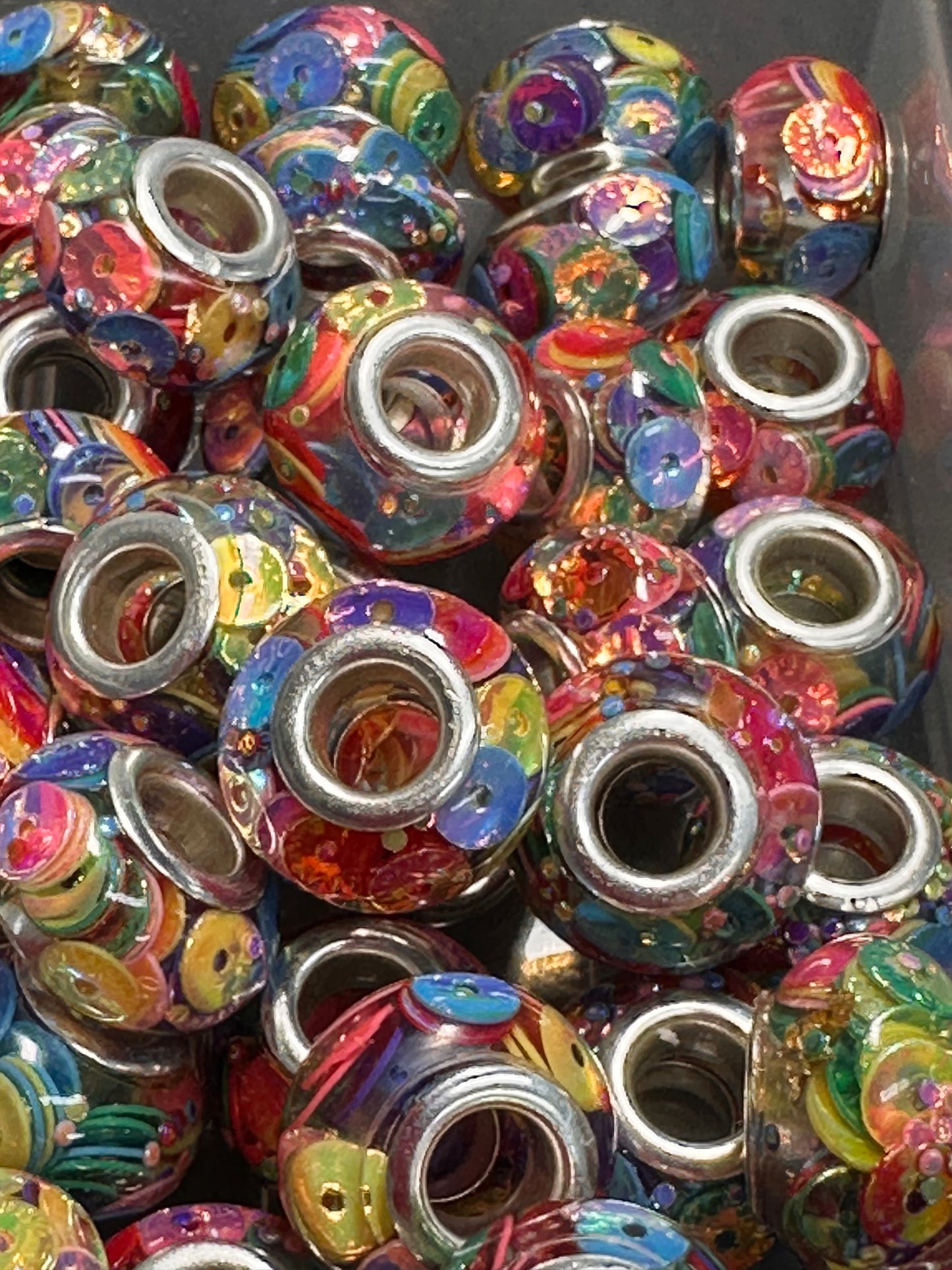 Resin filled spacer beads/ Ten beads included/ jewelry beads/ beadable pen/ keychain bead/ DIY bead/ 12mm approx/