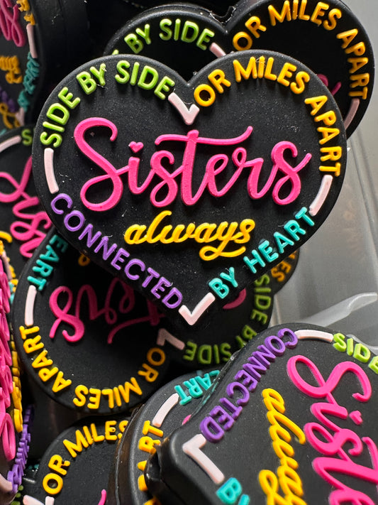 Sisters Focal Bead/ beadable pen/ Silicone bead/ keychain bead/ family/ best friends