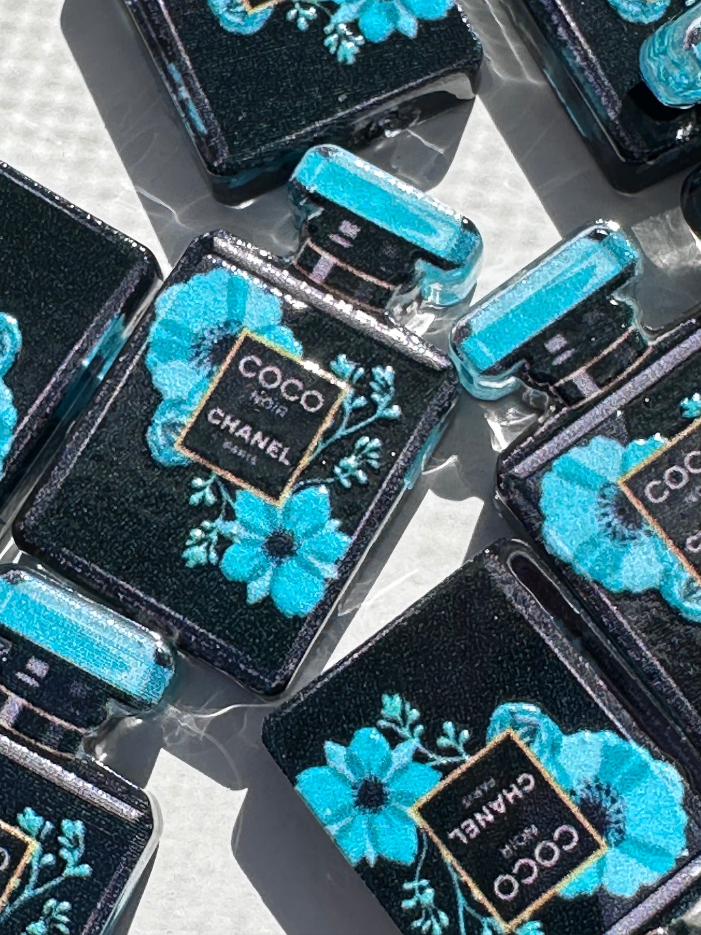 Perfume bottle design acrylic focal bead- set of 2/ focal bead/ pen beading is/ keychain bead