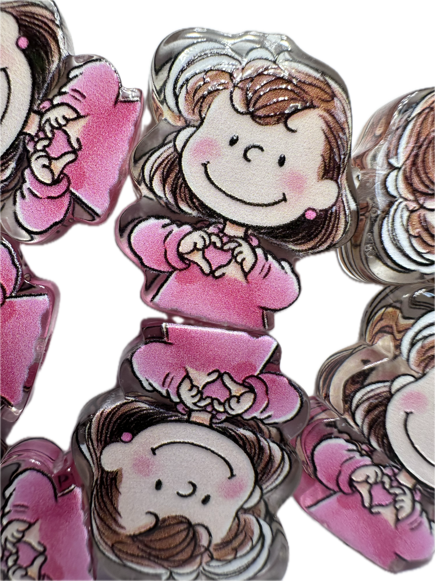 Lucy acrylic focal bead- set of 2/ focal bead/ pen beading / keychain bead/Peanuts
