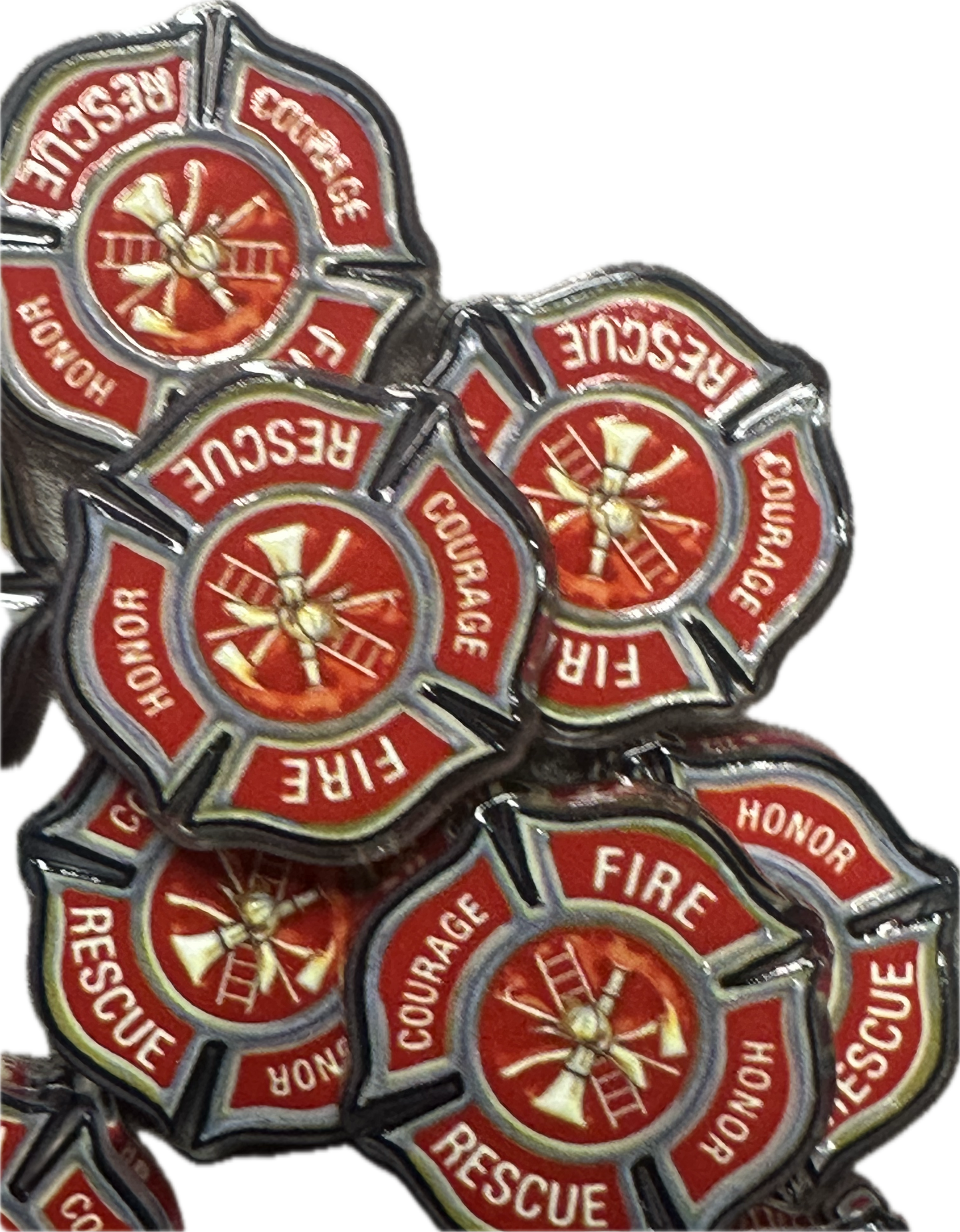Firefighter acrylic focal bead- set of 2/ focal bead/ pen beading / keychain bead/