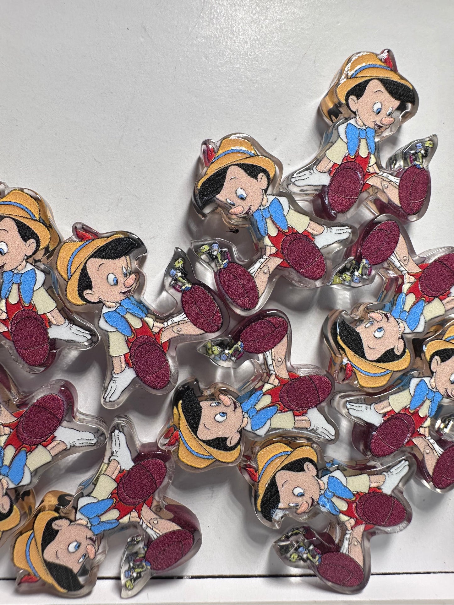 Boy with growing nose acrylic focal bead- set of 2/ focal bead/ pen beading / keychain bead/Pino