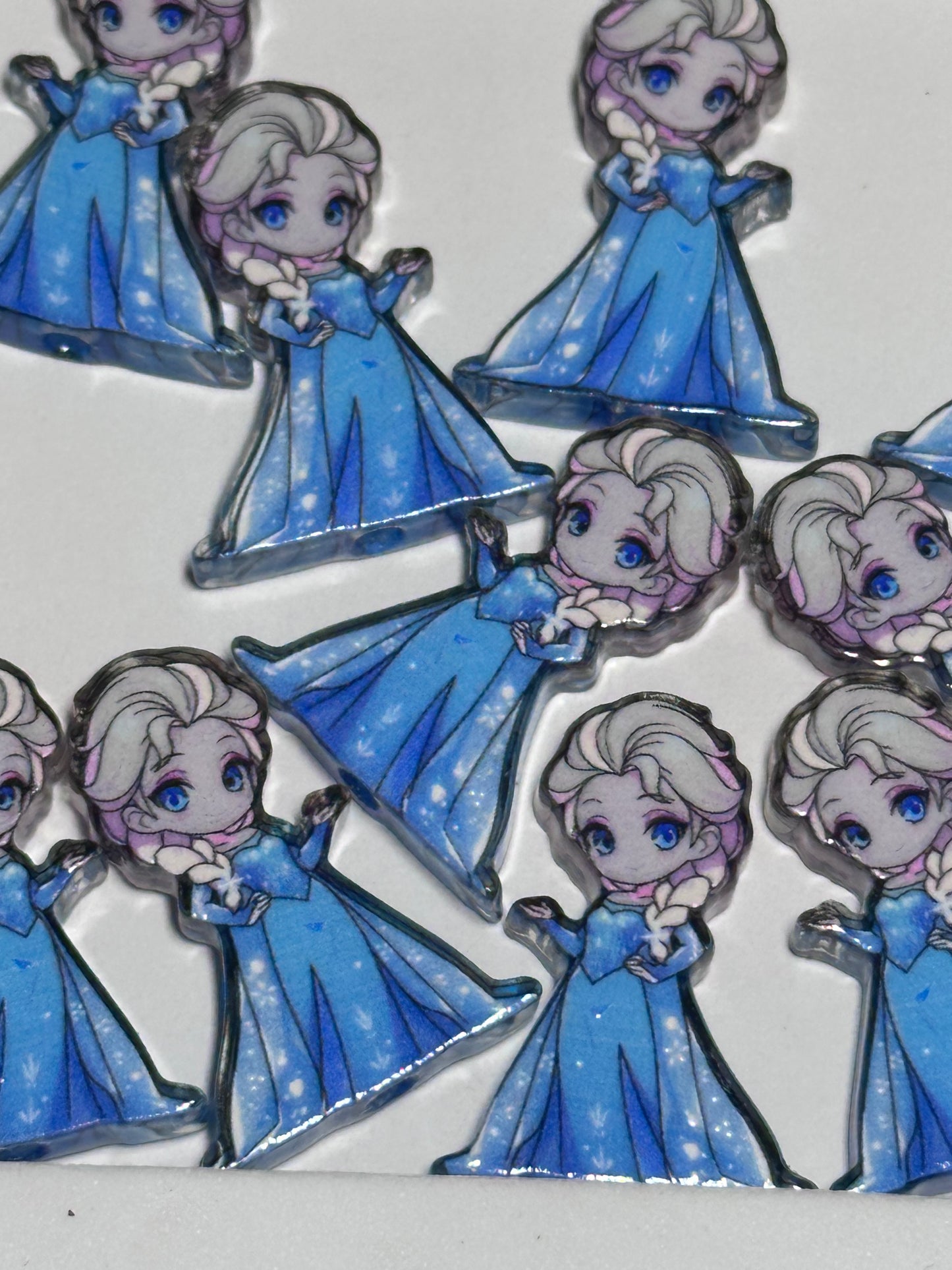 Beautiful princess acrylic focal bead- set of 2/ focal bead/ pen beading / keychain bead/ blue dress