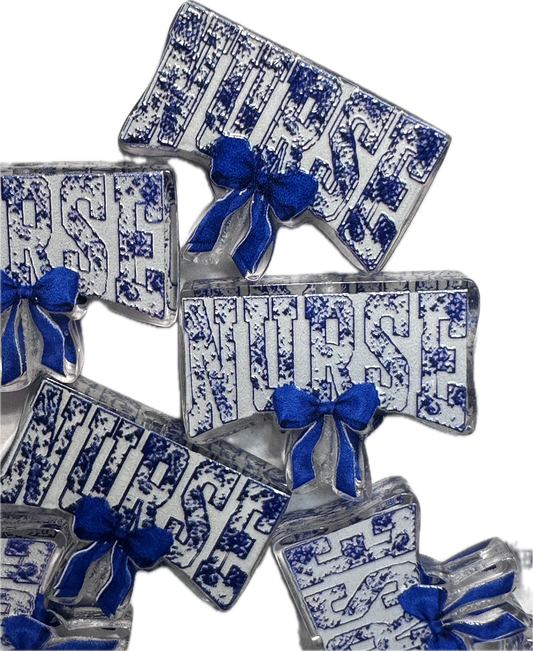 Nurse acrylic focal bead- set of 2/ focal bead/ pen beading / keychain bead/