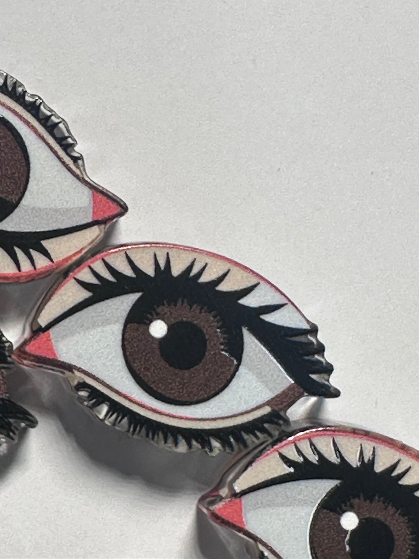 Eyeball acrylic focal bead- set of 2/ focal bead/ pen beading / keychain bead /makeup artist/ brown eye