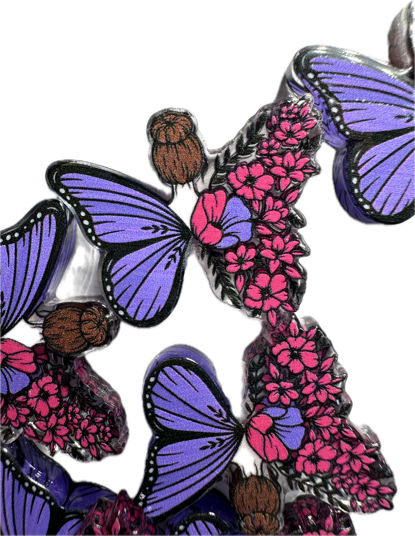 Fairy girl acrylic focal bead- set of 2/ focal bead/ pen beading / keychain bead/ Butterfly wings