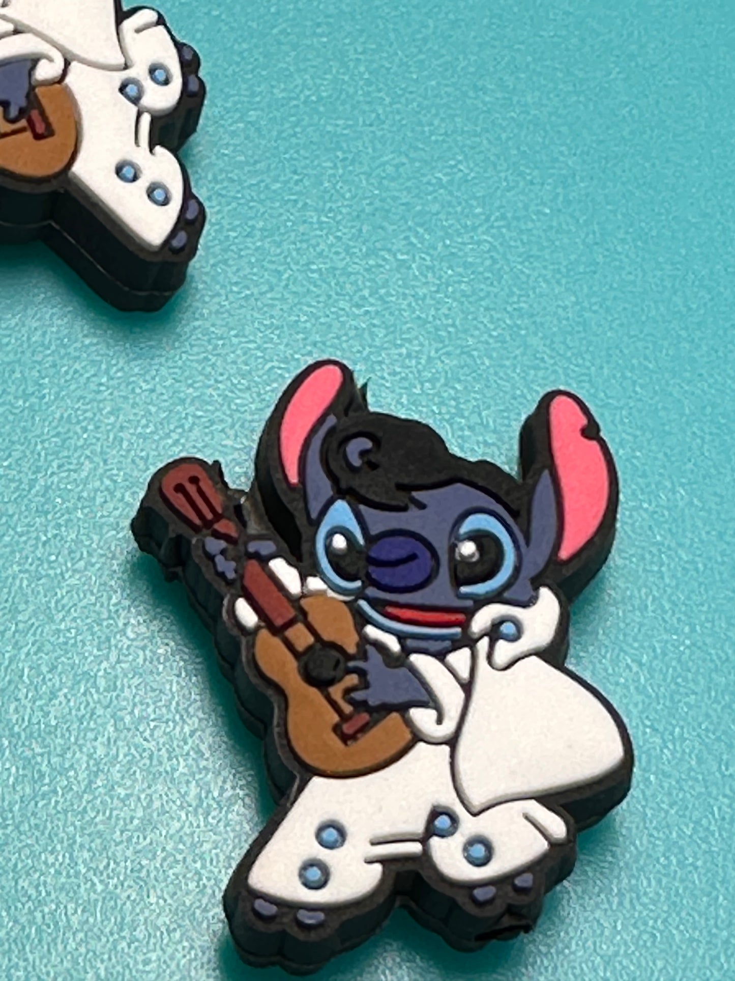 Elvis Blue guy / Focal Bead/ beadable pen/ Silicone  bead/ keychain bead/