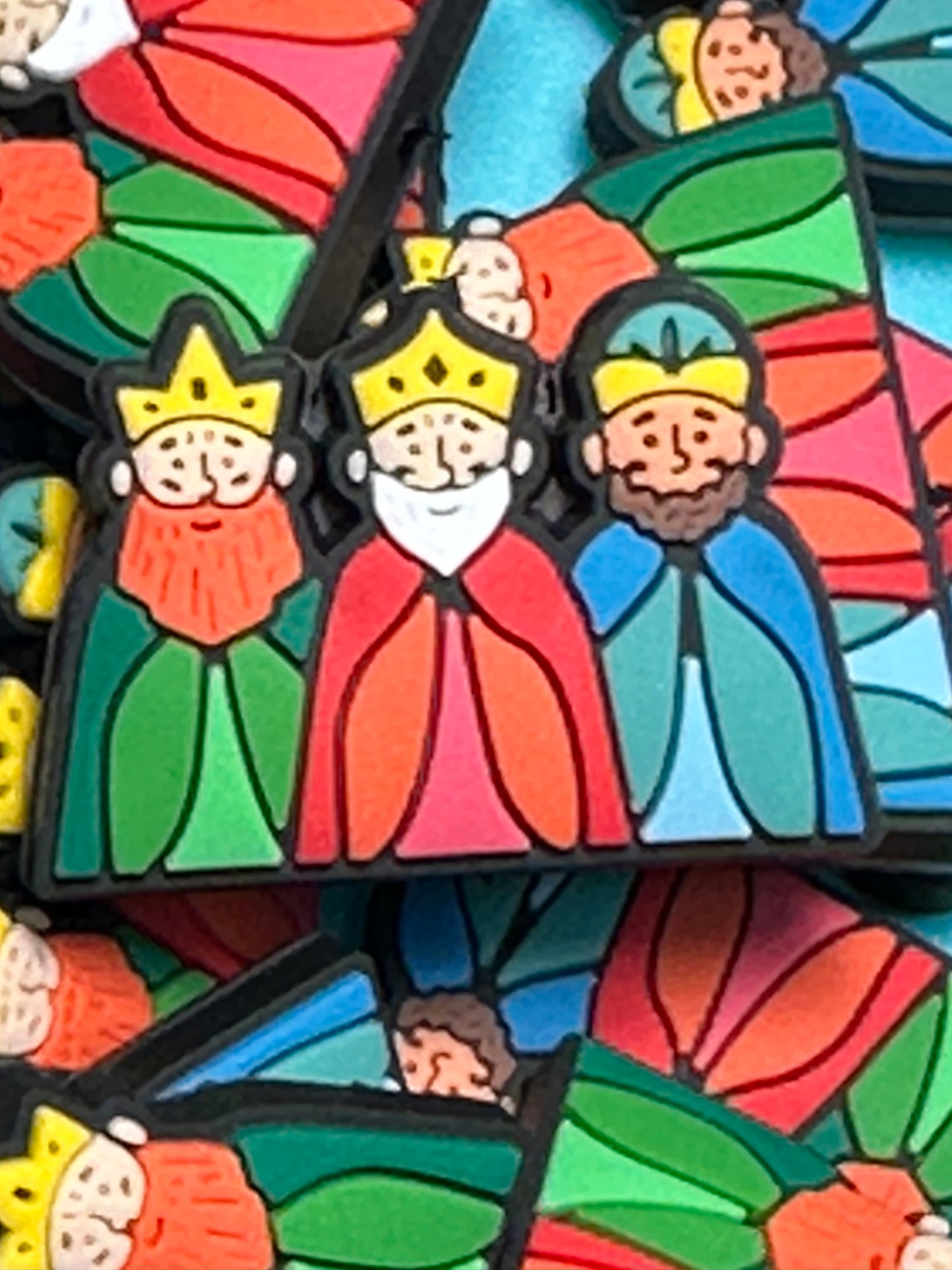 Wise Men Christmas Focal Bead/ beadable pen/ Silicone bead/ keychain bead/three kings