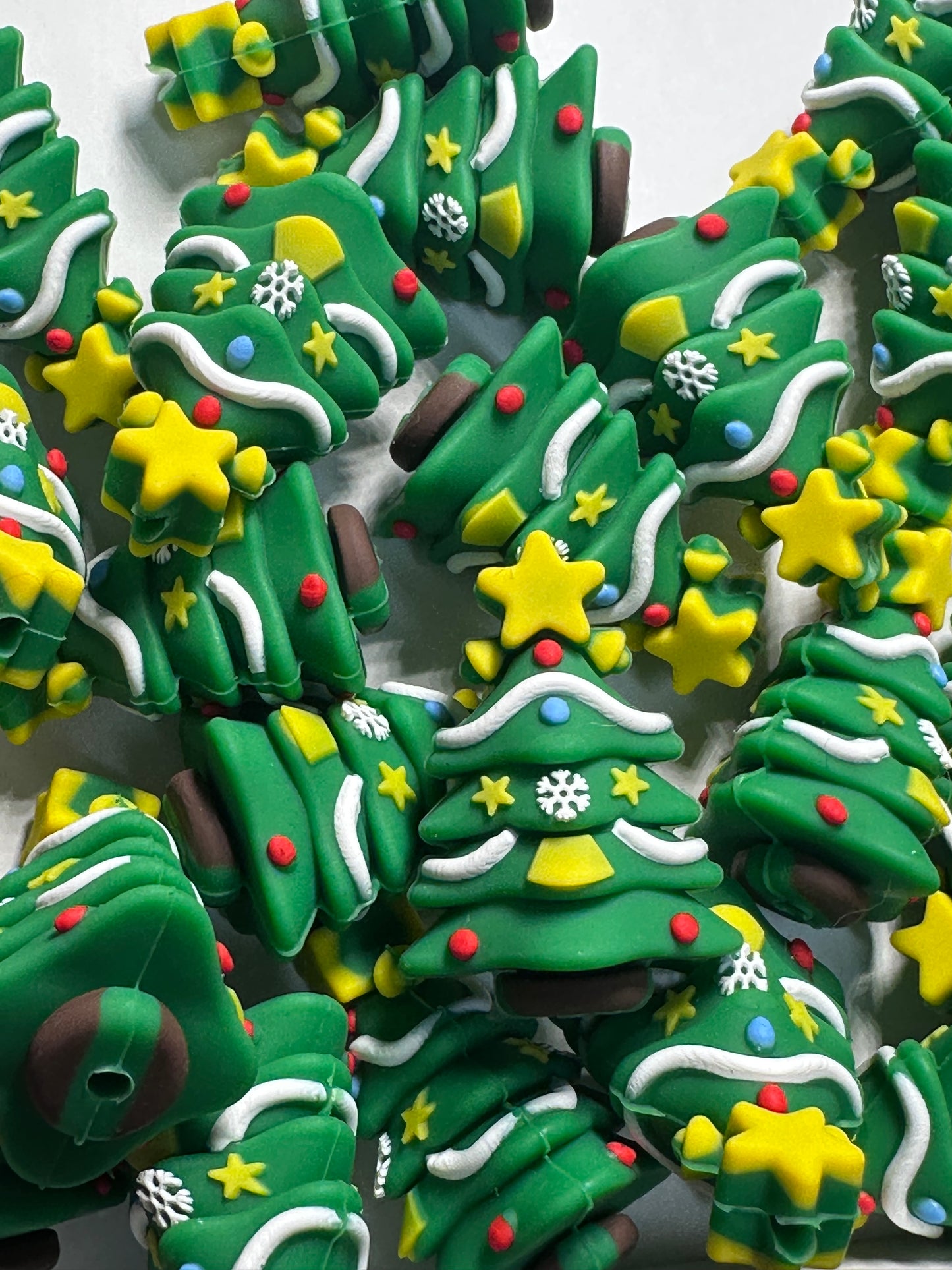 3D Christmas tree/silicone focal bead/