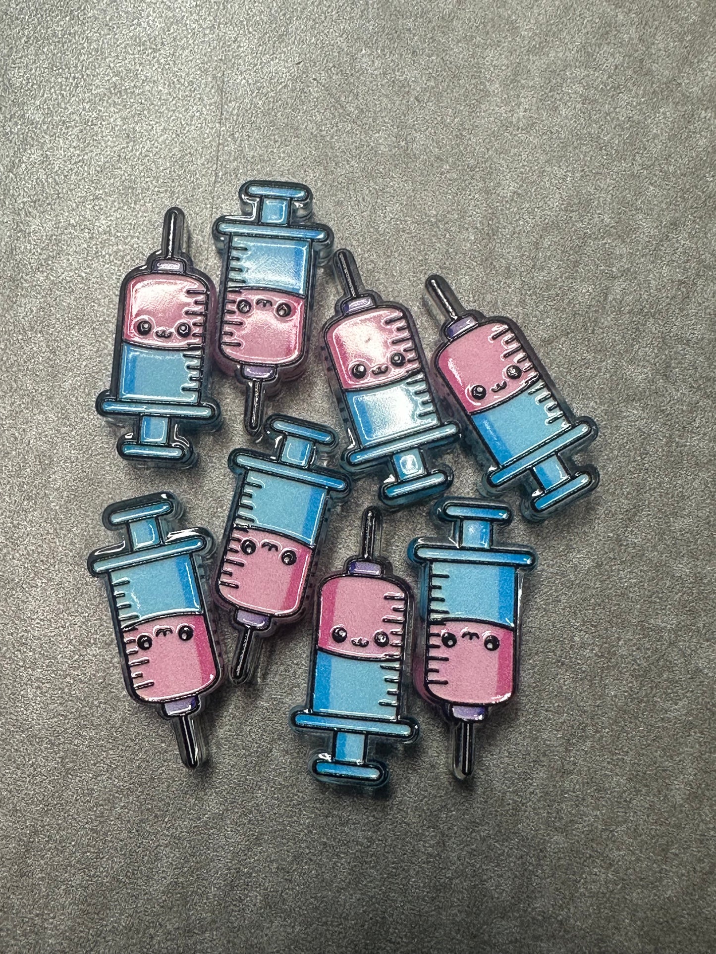 Nurse acrylic focal bead- set of 2/ focal bead/ pen beading / keychain bead/ syringe